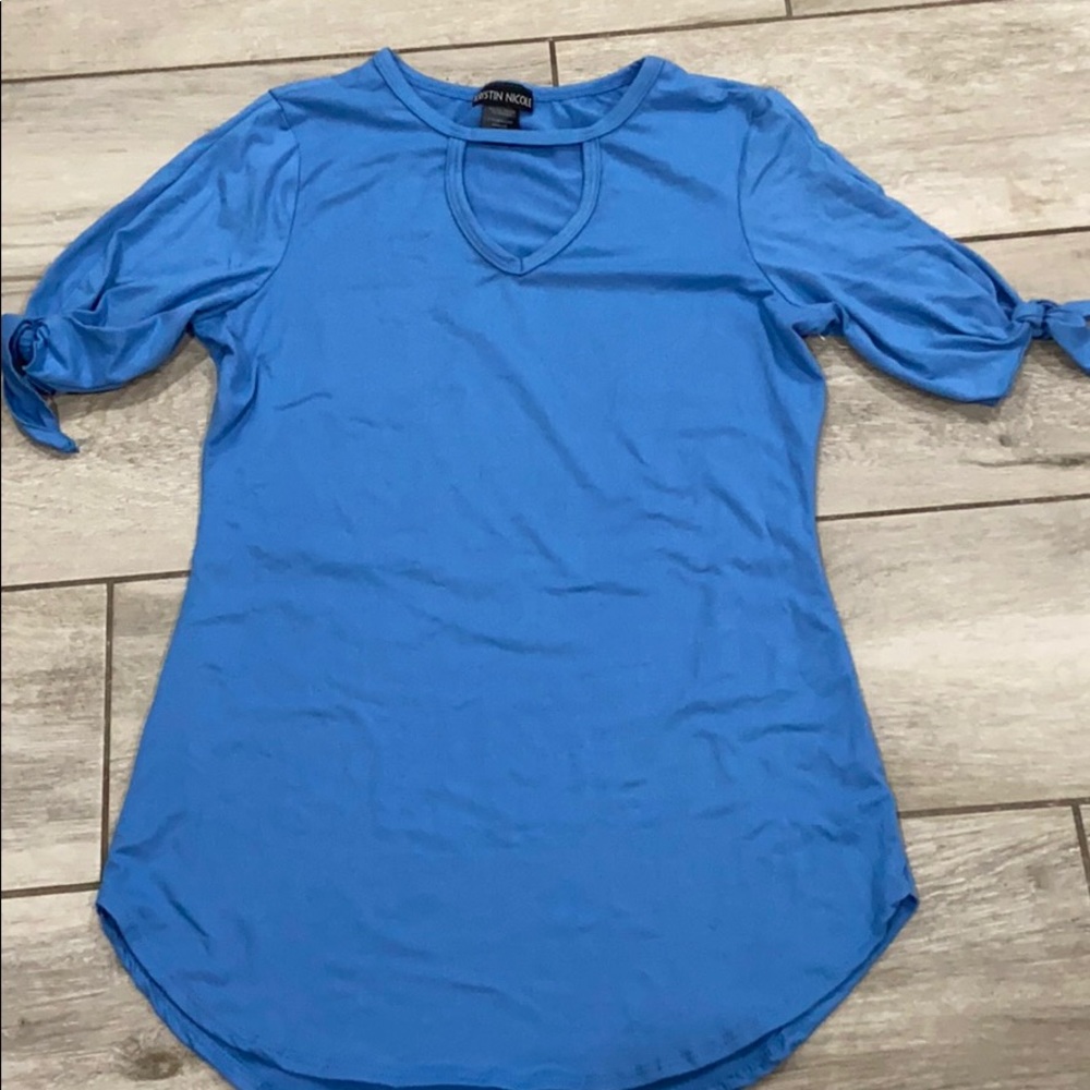 Blue top with knot details